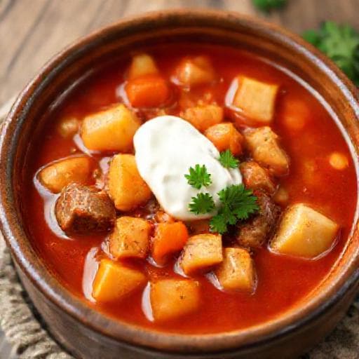 Klassisk Ungarsk Gulasjsuppe