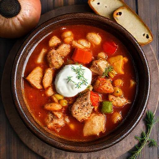 Gulasjsuppe med Svinekjøtt og Paprika