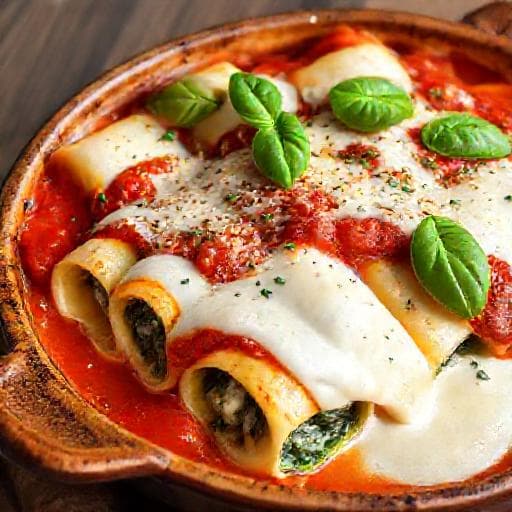 Klassiske Cannelloni med Spinat og Ricotta