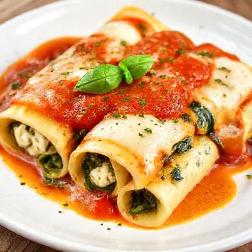Cannelloni med Spinat, Ricotta og Pesto