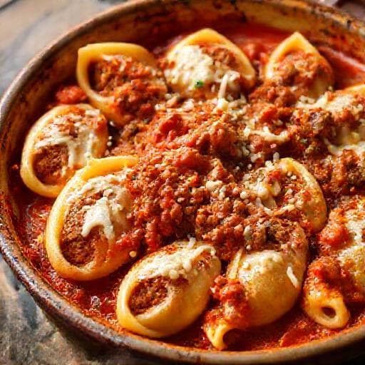 Klassiske Conchiglioni med Kjøttdeig
