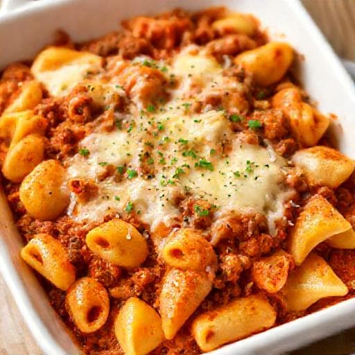Rask Conchiglioni med Kjøttdeig