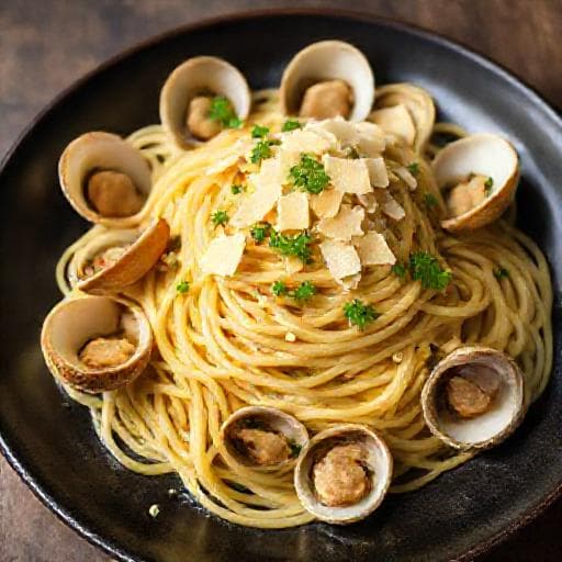 Spagetti alle Vongole med Bottarga