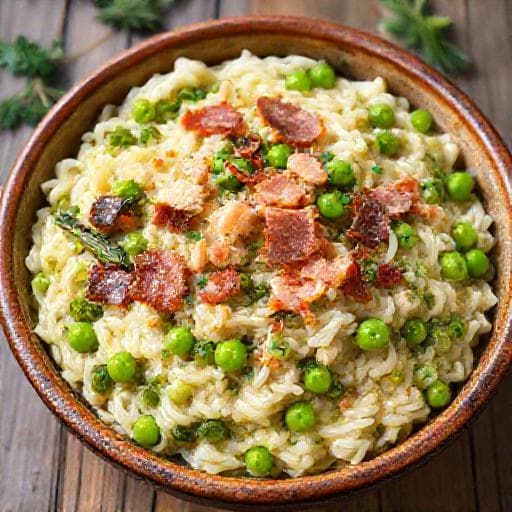 Aspargesrisotto med Pancetta og Erter