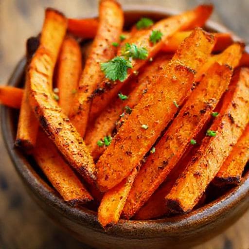 Søtpotetfries med Paprika og Hvitløk i Airfryer