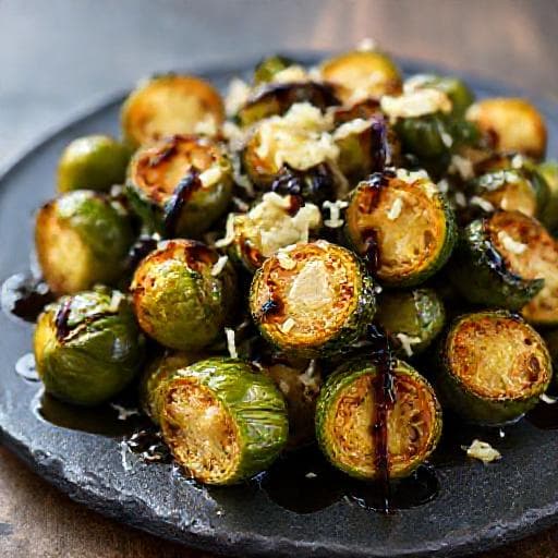 Ovnsbakte rosenkål med parmesan og balsamico