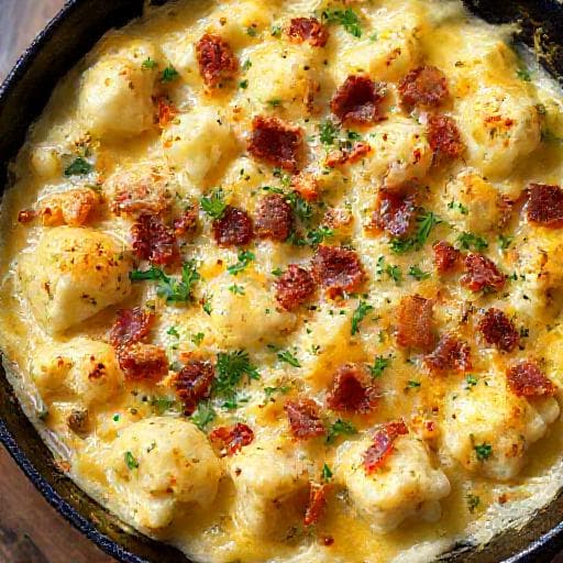 Blomkålgrateng med Bacon og Urter