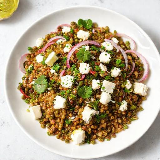 Rask Linsesalat med Feta og Urter