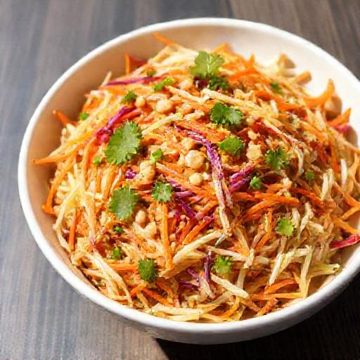 Rask Asiatisk Kålsalat med Peanøttdressing