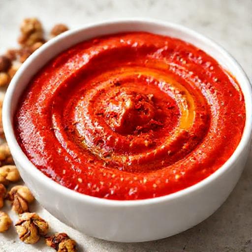 Rask Muhammara med Ristede Paprika på Glass