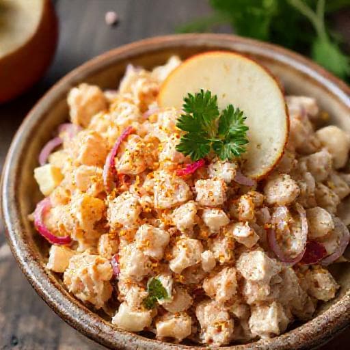 Tunfiskrøre med Curry og Eple