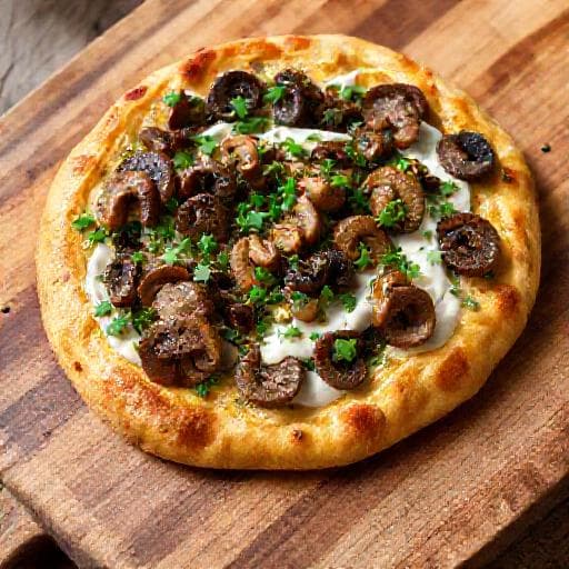 Tarte Flambée med Sopp og Urter