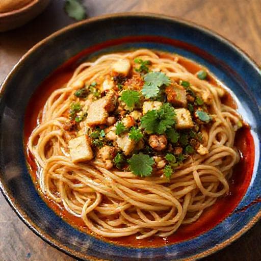 Dan Dan-nudler med Tofu (Vegetarisk Vri)