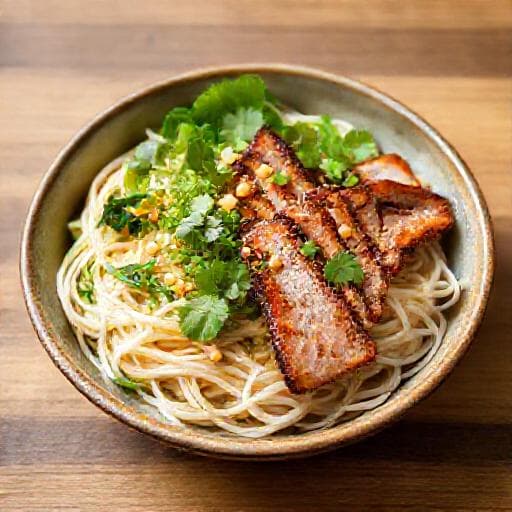 Bún Bò Nam Bộ med Grillet Svinekjøtt