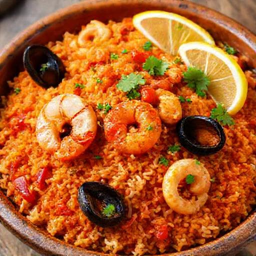 Jollof Ris med Sjømat