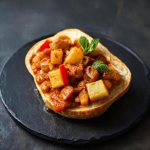 Bunny Chow med Svinekjøtt og Ananas (Regional Vri)
