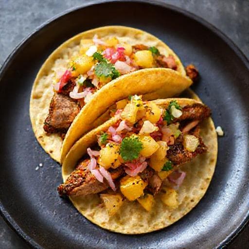 Tacos al Pastor med Svinekjake og Ananasalsa