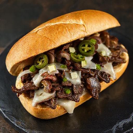 Cheesesteak med Sopp og Jalapeños