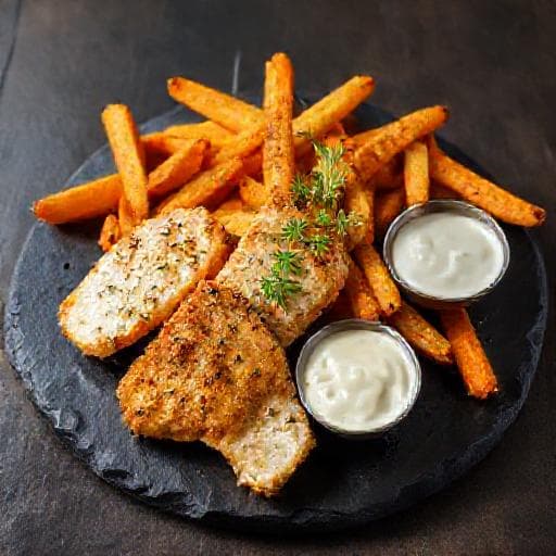 Fish and Chips med Malteddik-marinert Fisk