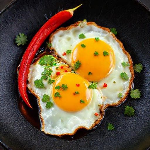 Asiatisk Stekt Egg med Chili og Ingefær
