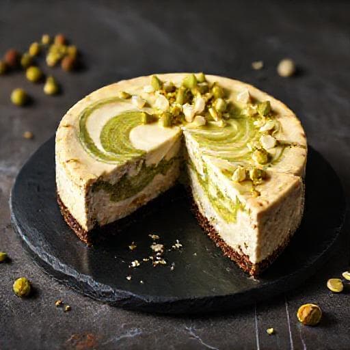 Pistasjostekake med Hvit Sjokolade