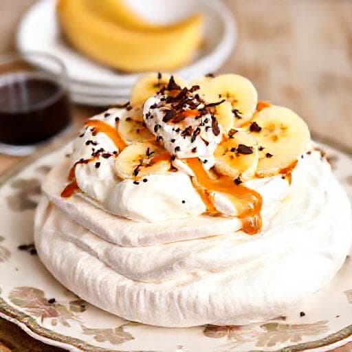 Banoffee Pavlova med Kaffekrem