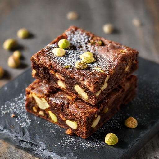 Pistasj- og Hvit Sjokolade Brownies