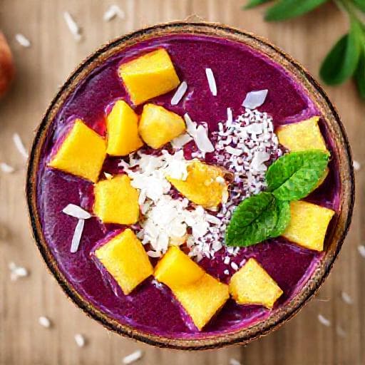 Tropisk Acai Bowl med Mango og Kokos