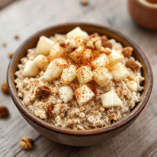 Kjøleskapsgrøt med Cottage Cheese og Eplekakekrydder