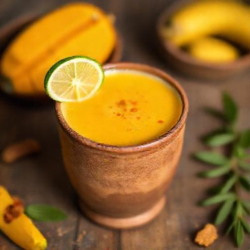 Krydret Mango Lassi med Ingefær