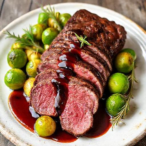 Klassisk Lammefilet med Rosenkål og Rødvinsaus