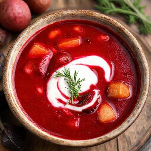 Klassisk Rødbetsuppe med Rømme