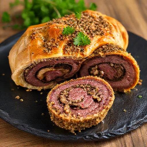 Oksefilet Wellington med Sopp- og Urte-crust