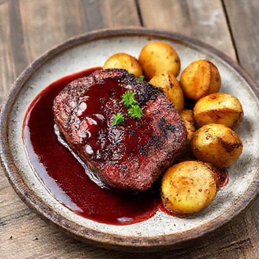 Enkel Tournedos med Rødvinssaus