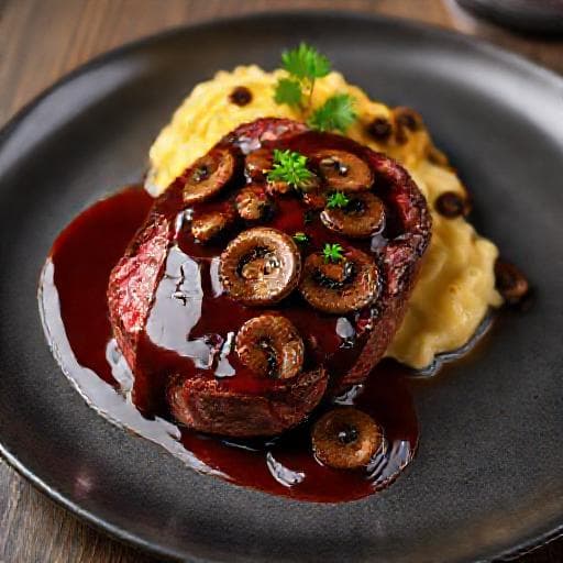 Tournedos med Rødvinssaus og Sopp