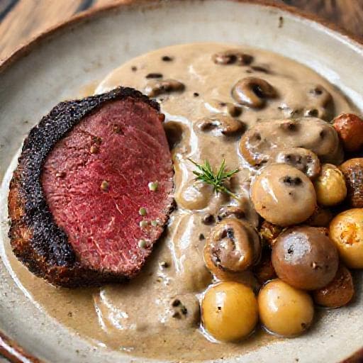 Klassisk Hjortefilet med Soppsaus