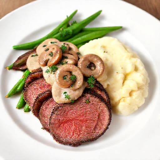 Rask Hjortefilet med Kremet Sopp og Urter