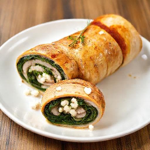 Enkel Kalkunrull med Spinat og Feta