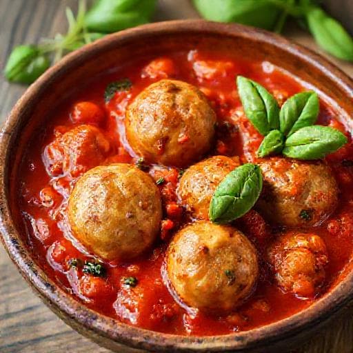 Klassiske Kalkunboller i Tomatsaus