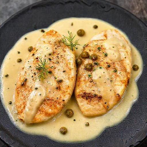 Kylling Piccata med Sitron-Kapers Kremostsaus