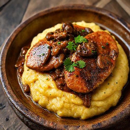 Kylling Marsala med Kremet Polenta
