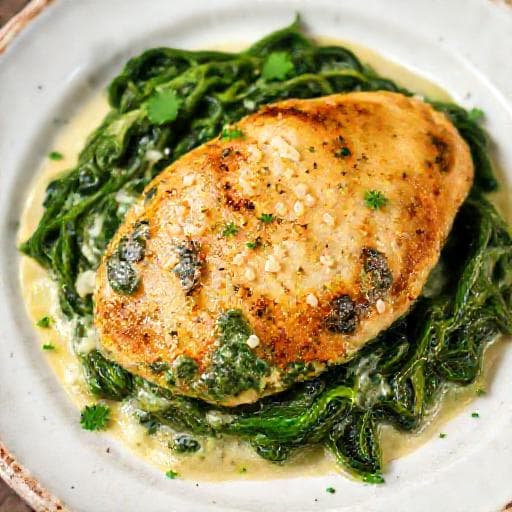 Klassisk Kylling med Spinat og Parmesan