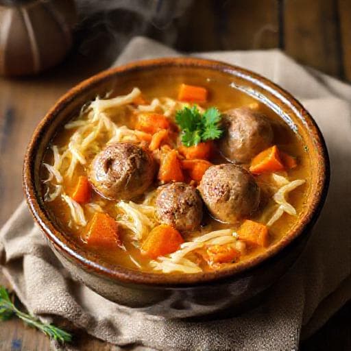 Klassisk Kålsuppe med Kjøttboller