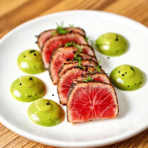 Tunfisk Tataki med Wasabi-avokadosaus