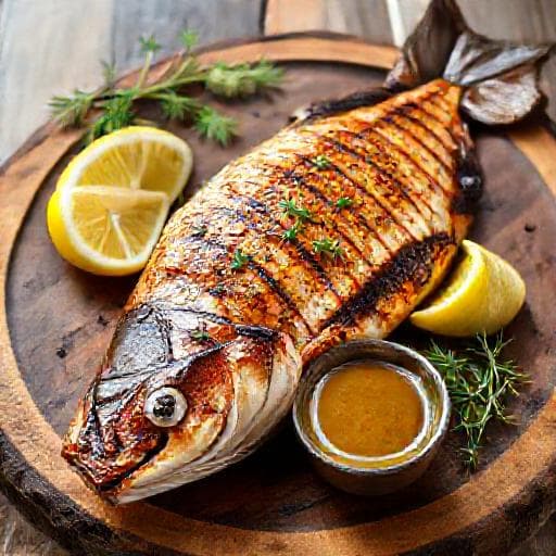 Klassisk Grillet Fjellørret med Brunet Smør