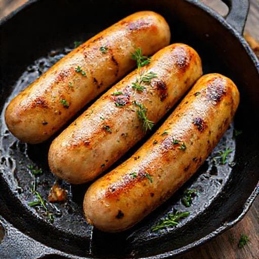 Курячі сосиски з травами та часником