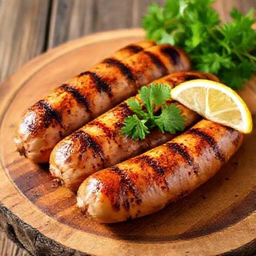 Класичні ковбаски з індички на грилі
