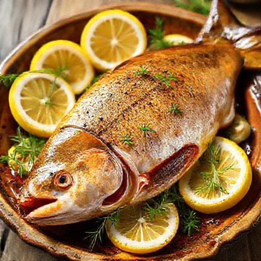 Форель, запечена з лимоном та травами (Класичний рецепт)