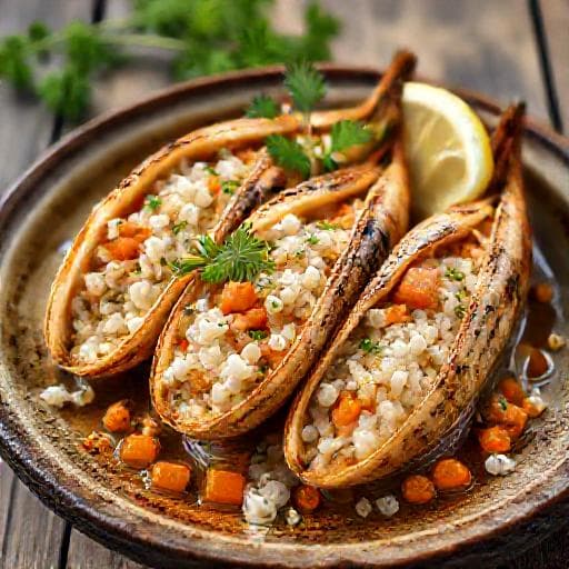 Кальмари, фаршировані рисом (Класичний рецепт)