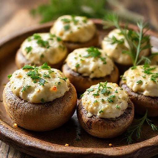Печериці, фаршировані сиром (Класичний рецепт)